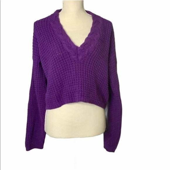 Vintage Sweaters - Vintage 90's Park Ave South Cotton Knit Cropped Sweater Large